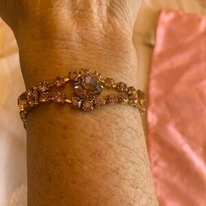 Vintage Kramer Pink Rhinestone Bracelet